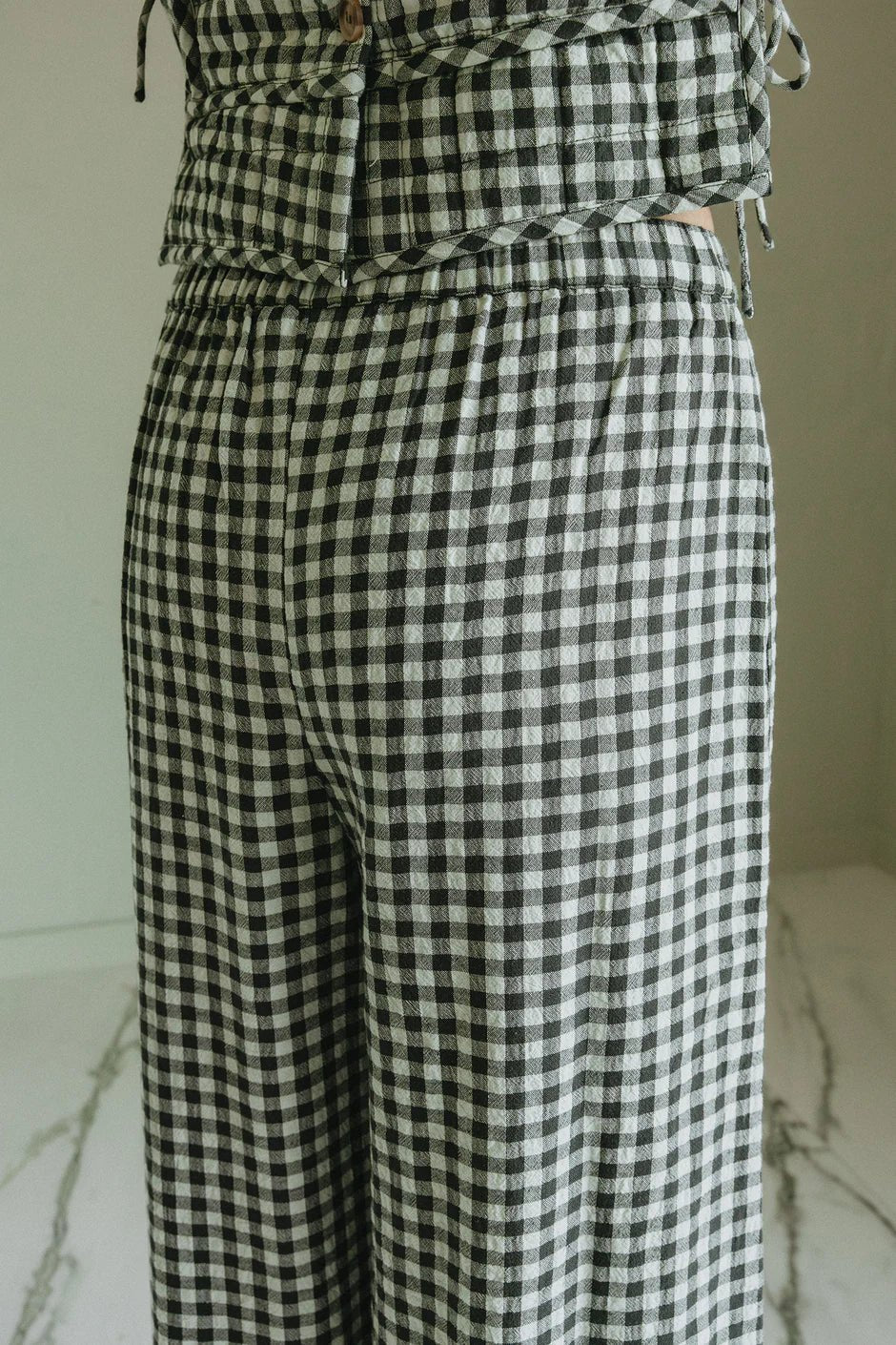 INDI&COLD Elastic Gingham Pant Mint - Steranko Clothing Manchester