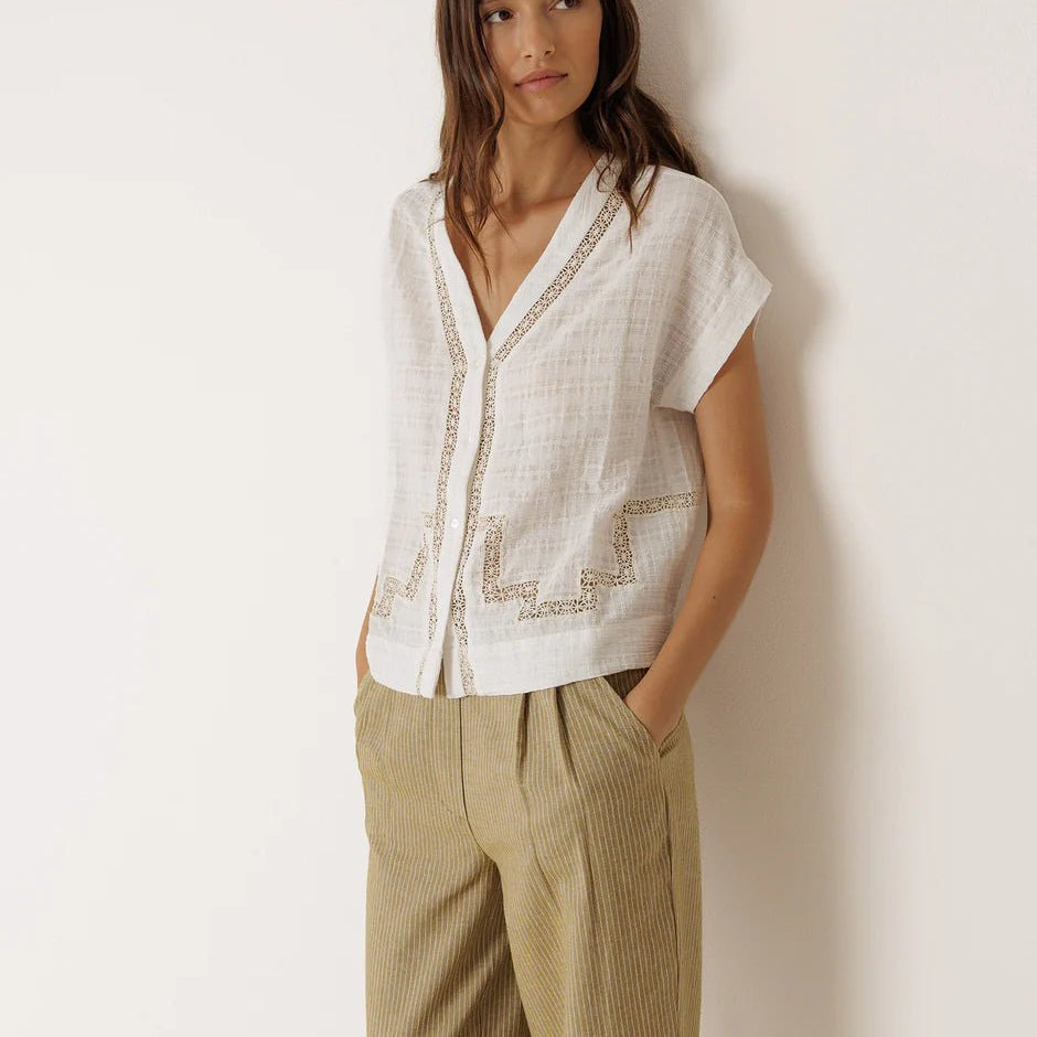INDI&COLD Pinstripe Pleated Pants Khaki - Steranko Clothing Manchester