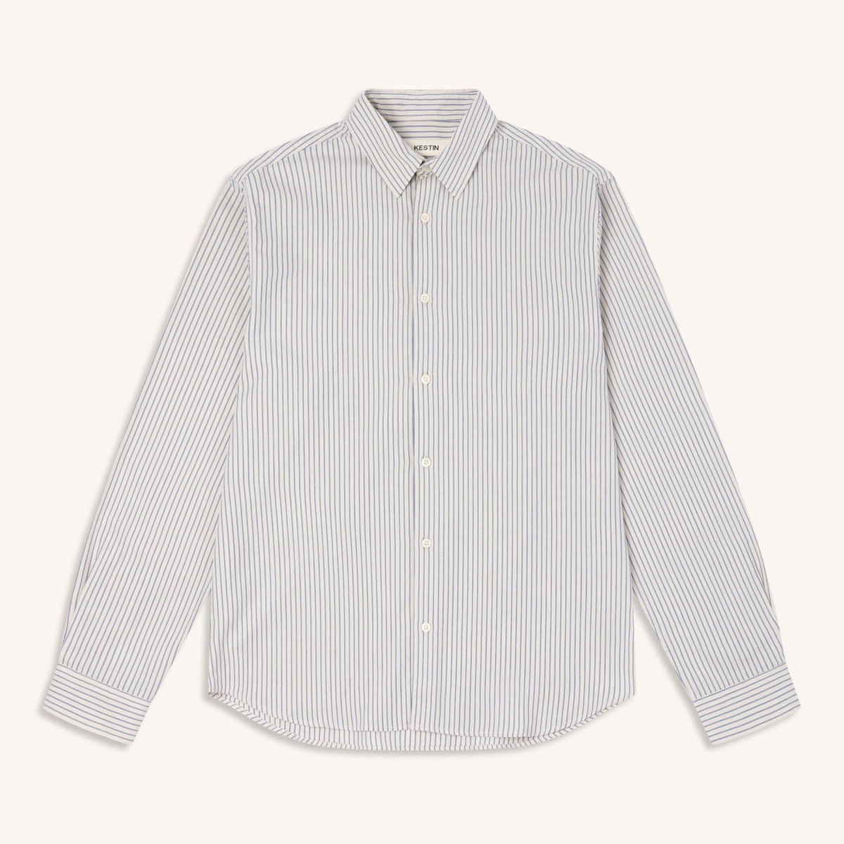 Kestin Dirleton Shirt Reg Stripe Cotton Blue - Steranko Clothing Manchester