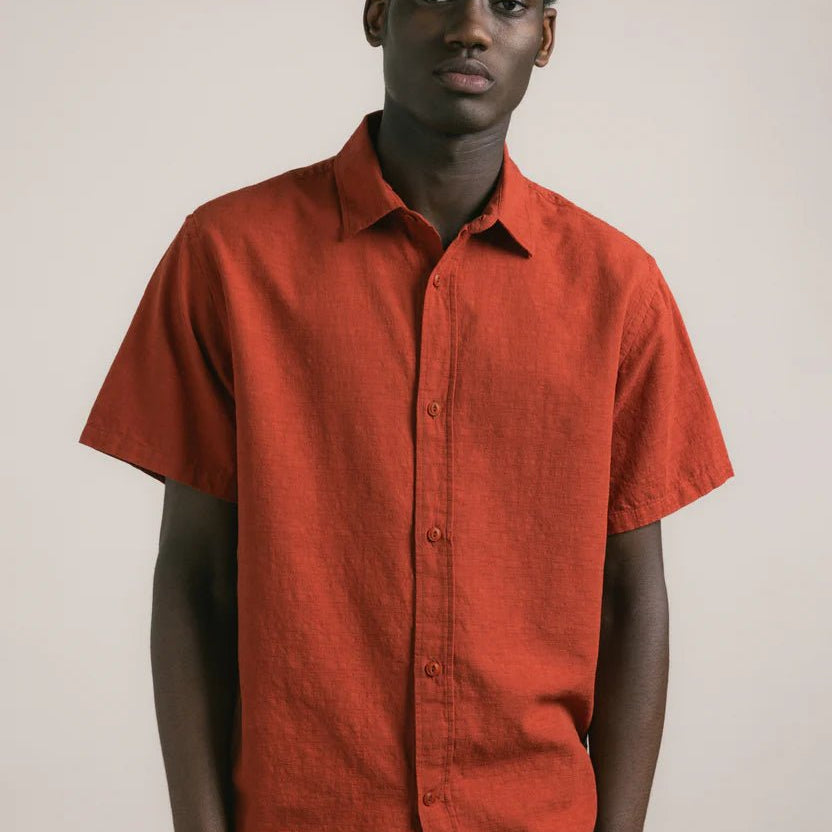 Kestin Ferness Oversized Shirt Rusted Red Slub - Steranko Clothing Manchester