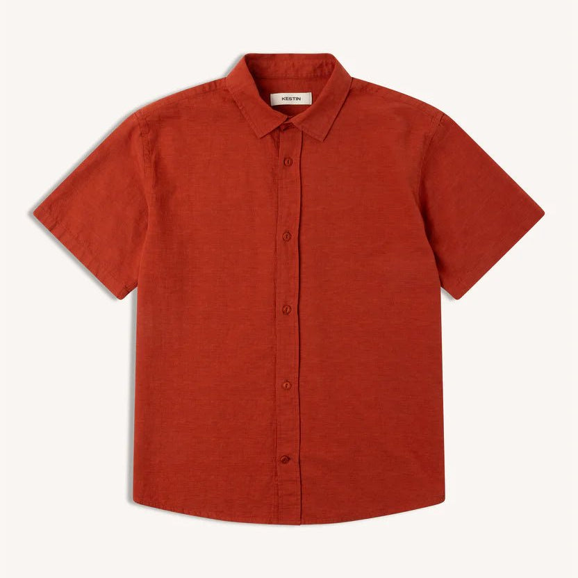 Kestin Ferness Oversized Shirt Rusted Red Slub - Steranko Clothing Manchester