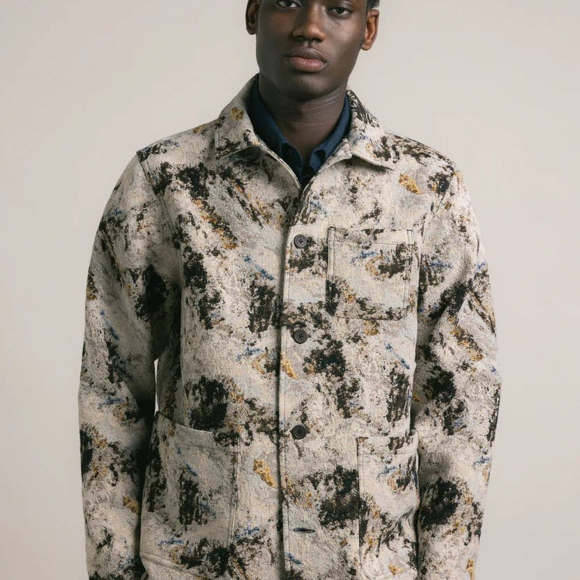 Kestin Ormiston Jacket Brown Camo Jacquard - Steranko Clothing Manchester