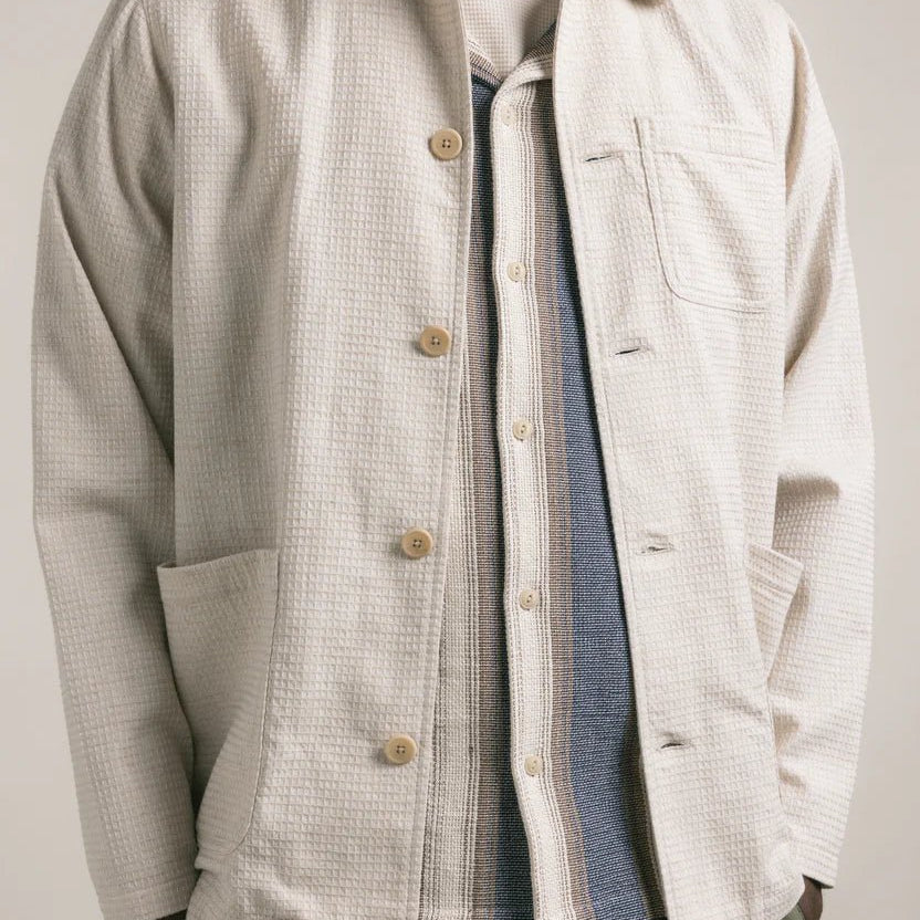 Kestin Ormiston Jacket Ecru Linen Waffle - Steranko Clothing Manchester
