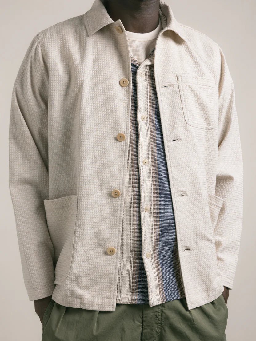 Kestin Ormiston Jacket Ecru Linen Waffle - Steranko Clothing Manchester