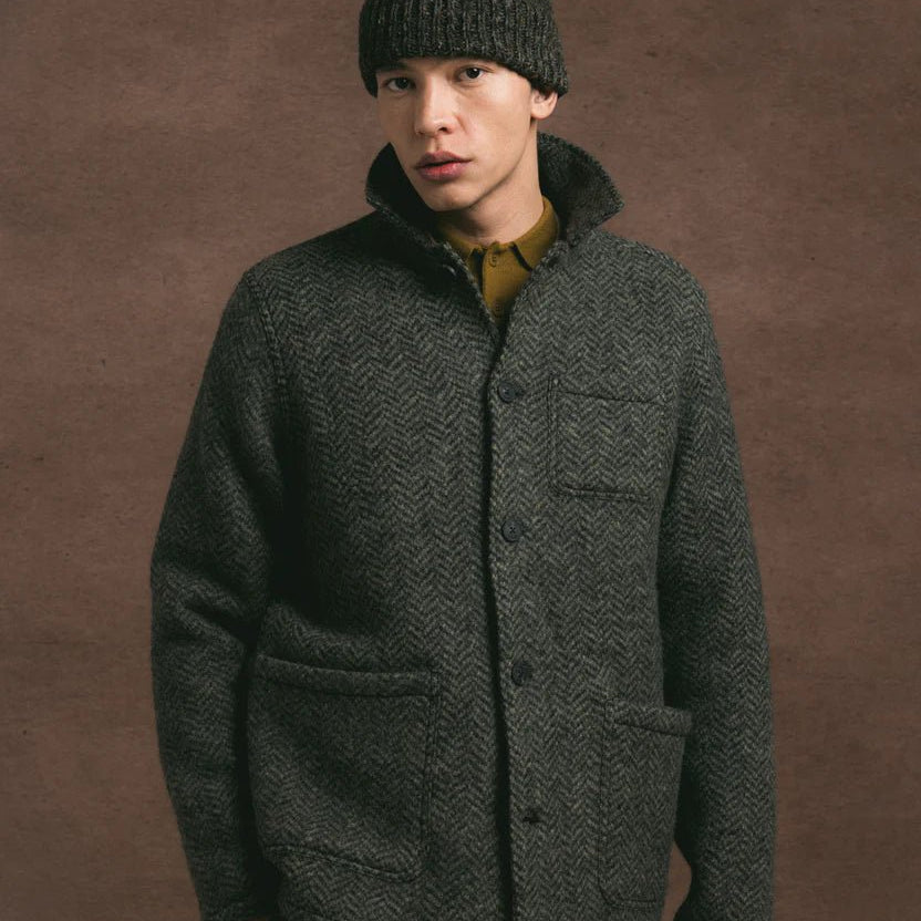 Kestin Ormiston Jacket Moss Herringbone Wool - Steranko Clothing Manchester