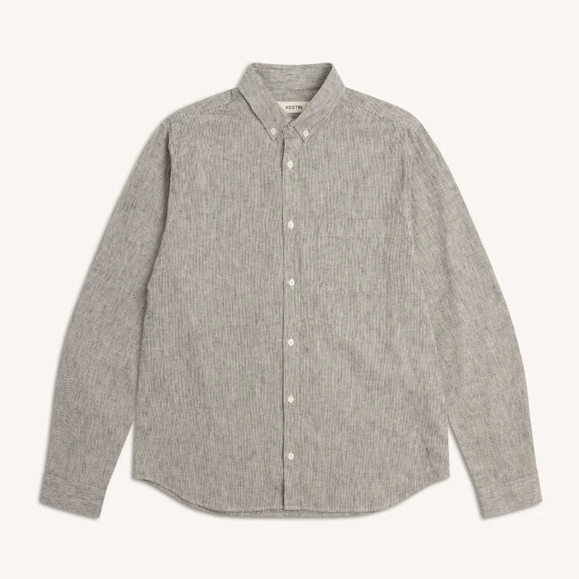 Kestin Raeburn Button Down Shirt Ecru Linen Blend - Steranko Clothing Manchester