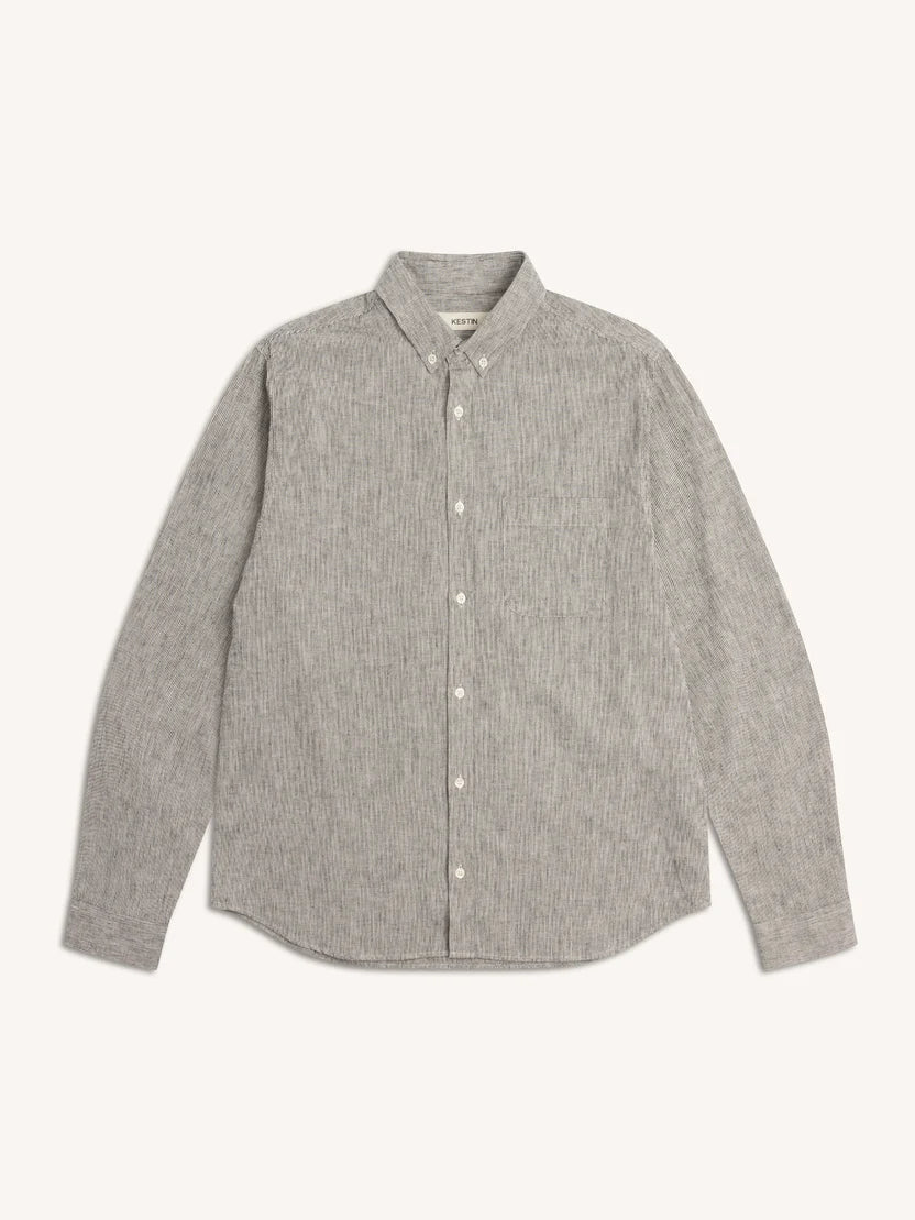 Kestin Raeburn Button Down Shirt Ecru Linen Blend - Steranko Clothing Manchester