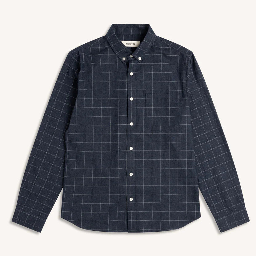 Kestin Raeburn Button Down Shirt Navy Check - Steranko Clothing Manchester