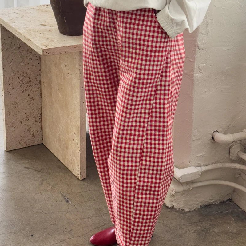 Le Bon Shoppe Arc Pants Red Gingham - Steranko Clothing Manchester