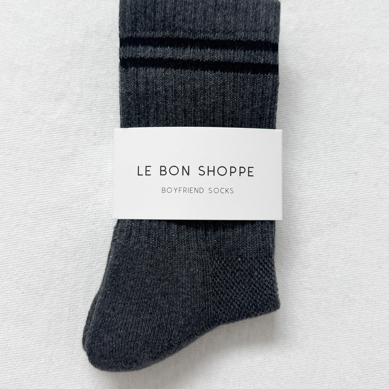 Le Bon Shoppe Boyfriend Socks Charcoal - Steranko Clothing Manchester