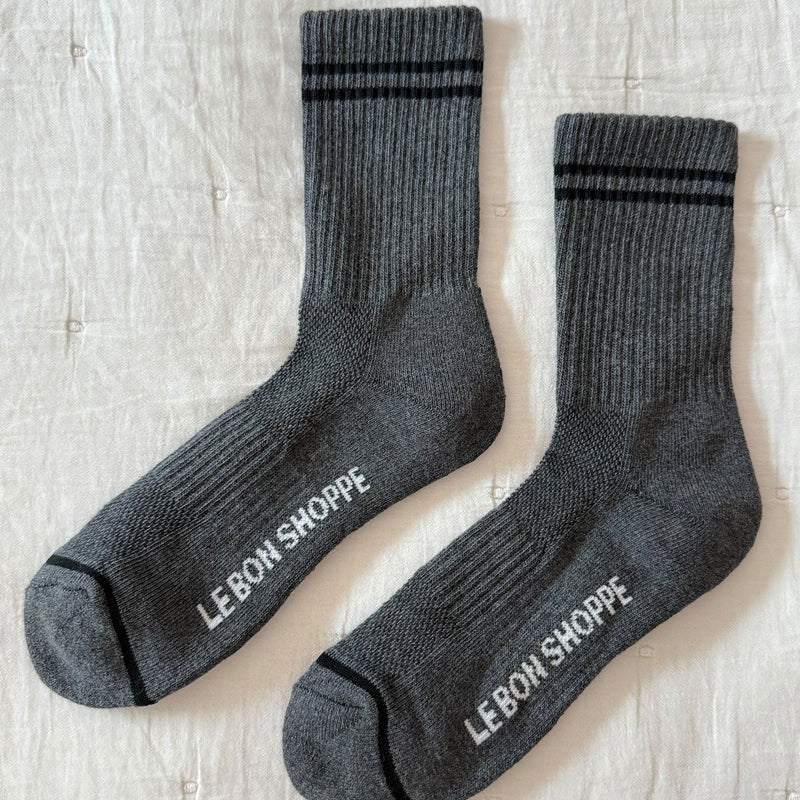 Le Bon Shoppe Boyfriend Socks Charcoal - Steranko Clothing Manchester