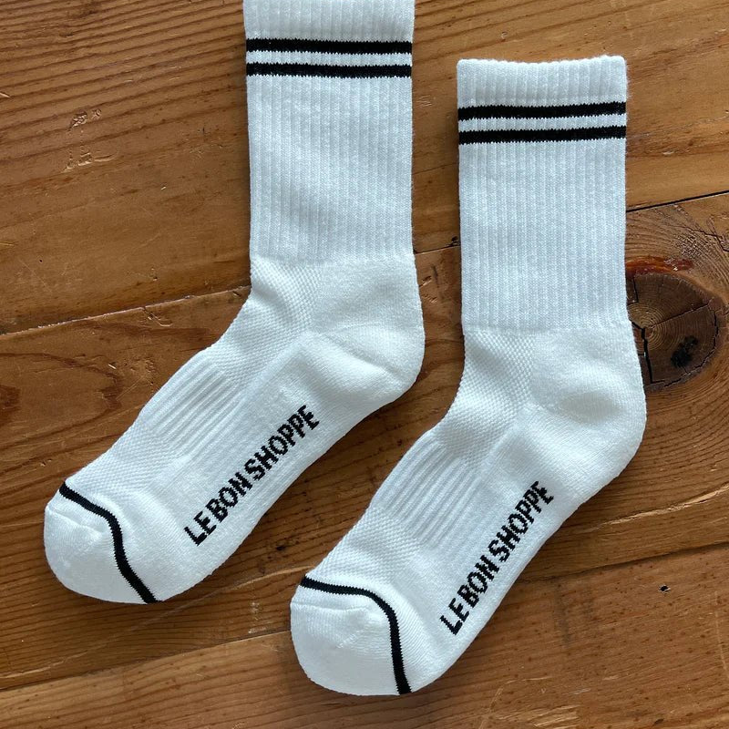Le Bon Shoppe Boyfriend Socks Classic White - Steranko Clothing Manchester