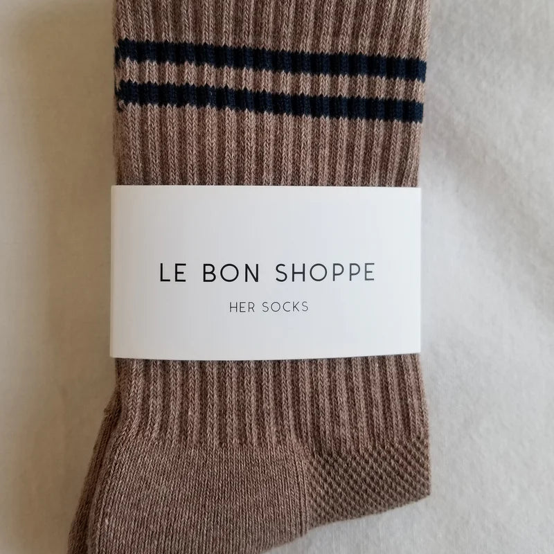 Le Bon Shoppe Boyfriend Socks Cocoa - Steranko Clothing Manchester