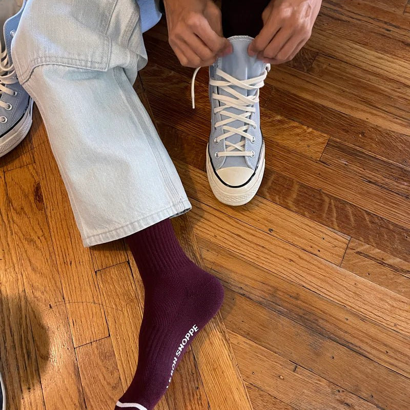 Le Bon Shoppe Boyfriend Socks Maroon - Steranko Clothing Manchester