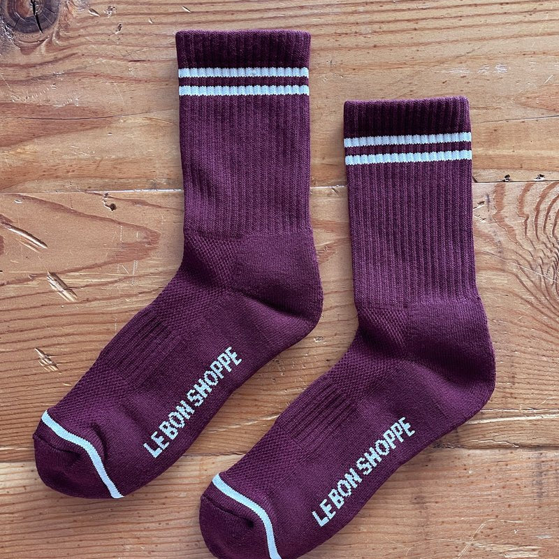 Le Bon Shoppe Boyfriend Socks Maroon - Steranko Clothing Manchester