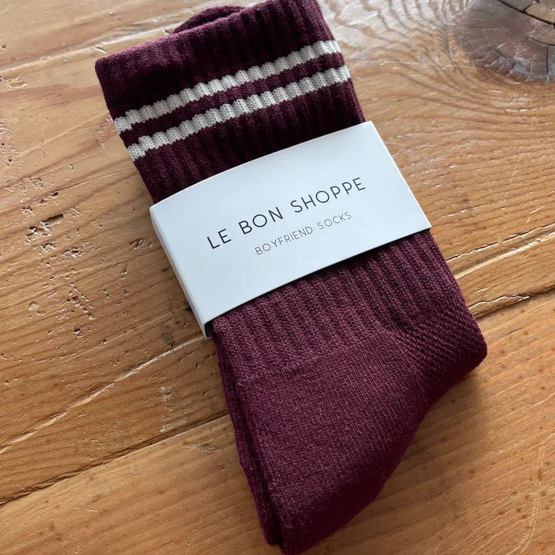 Le Bon Shoppe Boyfriend Socks Maroon - Steranko Clothing Manchester