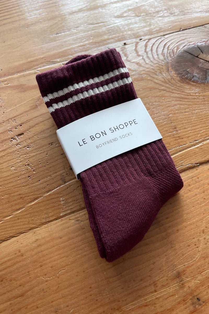 Le Bon Shoppe Boyfriend Socks Maroon - Steranko Clothing Manchester