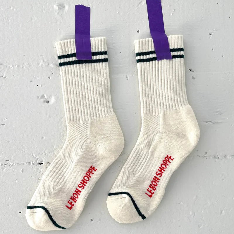 Le Bon Shoppe Boyfriend Socks Parchment - Steranko Clothing Manchester