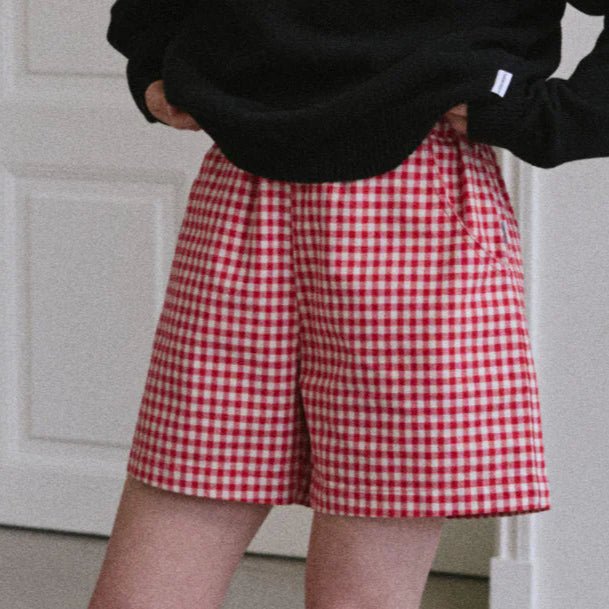 Le Bon Shoppe City Shorts Gingham Red - Steranko Clothing Manchester