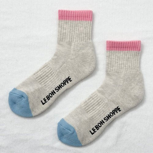 Le Bon Shoppe Color Block Girlfriend Socks Grey Pink - Steranko Clothing Manchester
