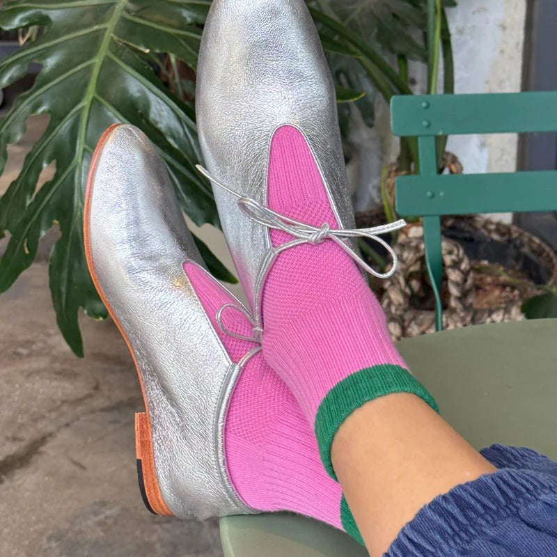 Le Bon Shoppe Color Block Girlfriend Socks Rose Green - Steranko Clothing Manchester