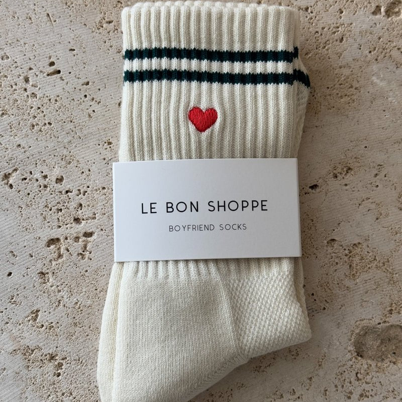 Le Bon Shoppe Embroidered Boyfriend Parchment + Heart - Steranko Clothing Manchester