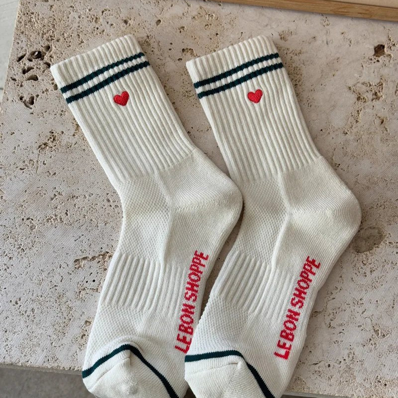 Le Bon Shoppe Embroidered Boyfriend Parchment + Heart - Steranko Clothing Manchester