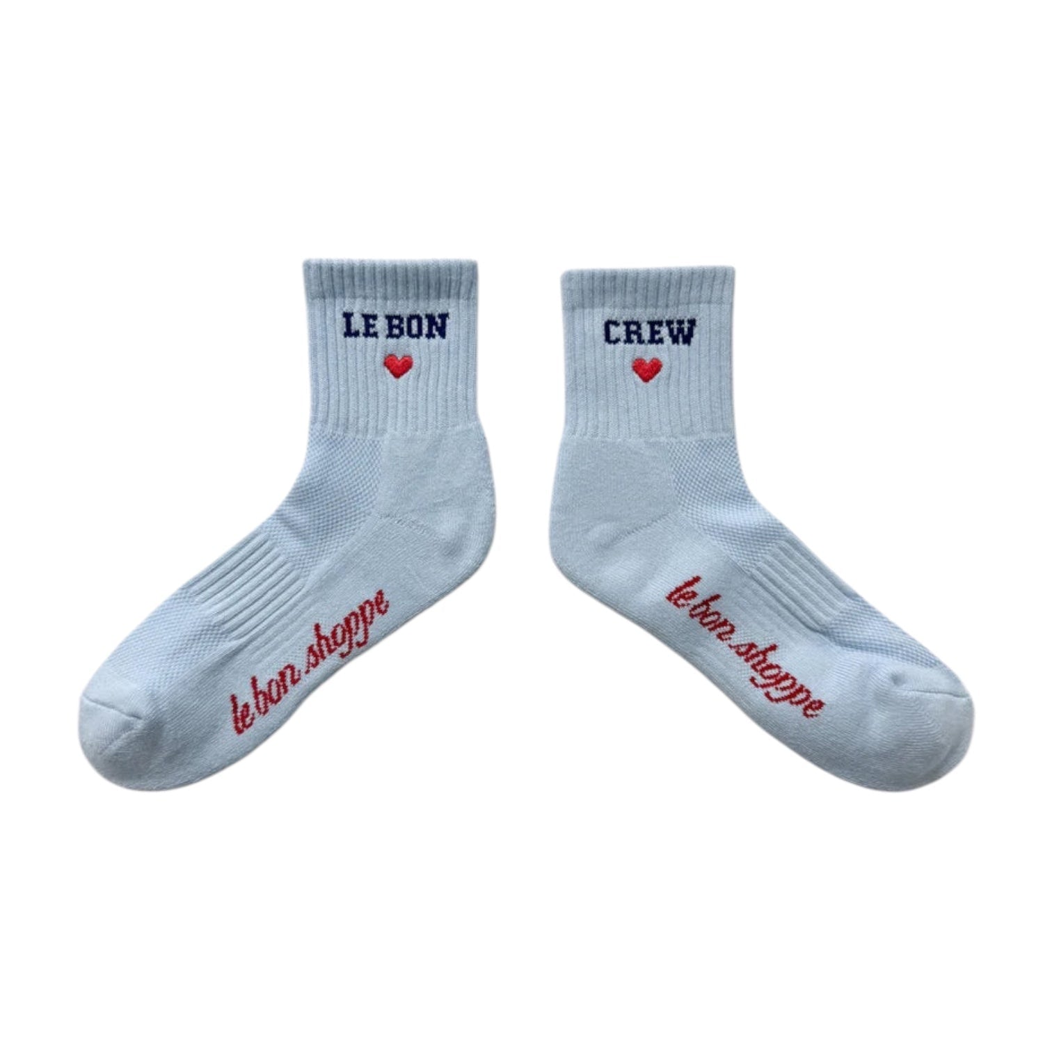 Le Bon Shoppe Embroidered Crew Socks Sky Blue - Steranko Clothing Manchester