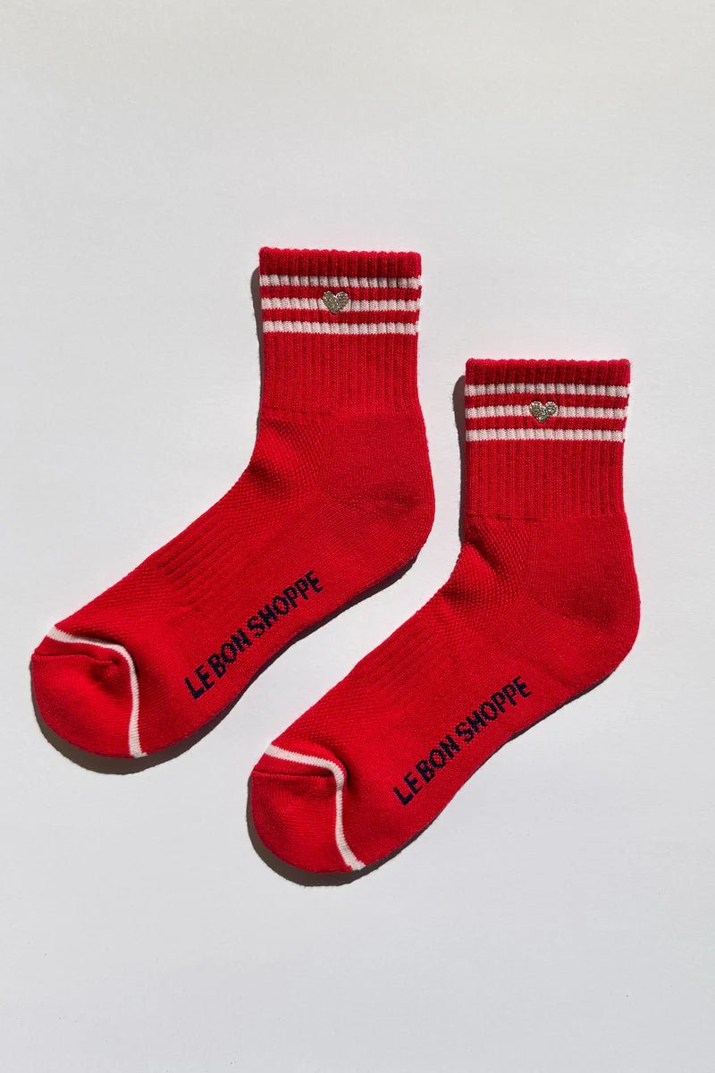 Le Bon Shoppe Embroidered Girlfriend Socks Scarlet Heart - Steranko Clothing Manchester
