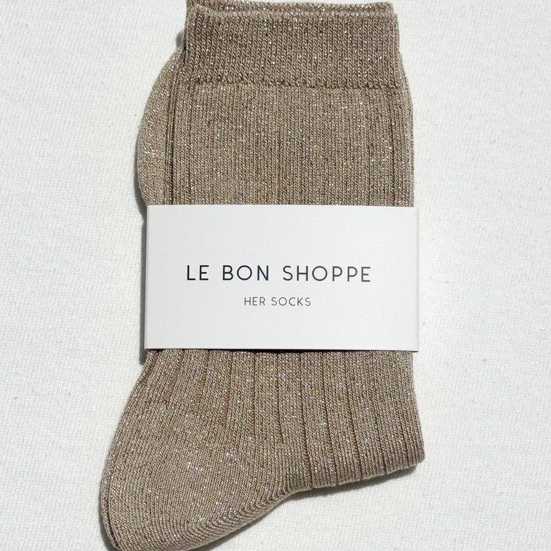 Le Bon Shoppe Her Modal Lurex Socks Ash Glitter - Steranko Clothing Manchester