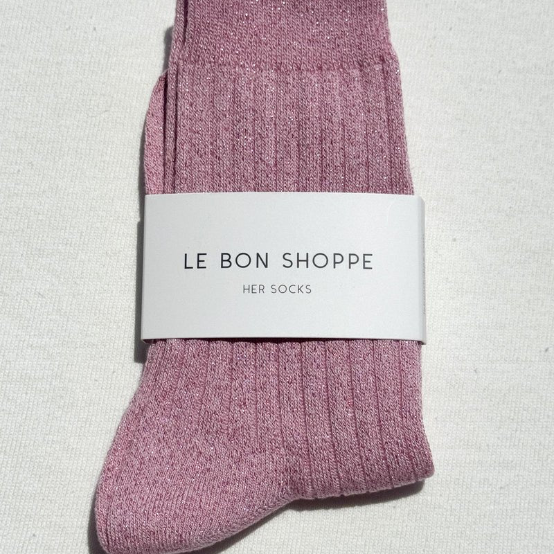 Le Bon Shoppe Her Modal Lurex Socks Sparkling Rose - Steranko Clothing Manchester