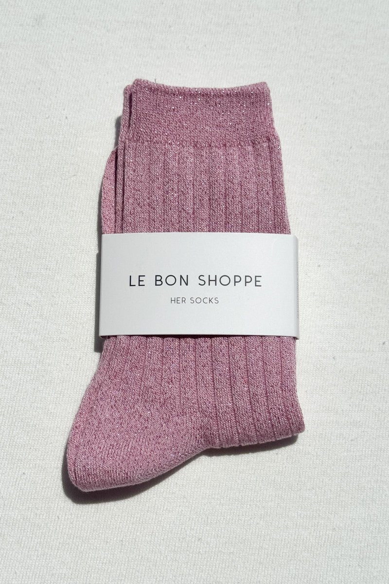 Le Bon Shoppe Her Modal Lurex Socks Sparkling Rose - Steranko Clothing Manchester