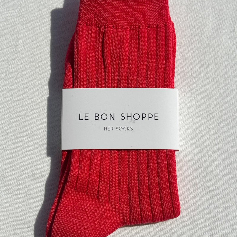 Le Bon Shoppe Her Socks (MC Cotton) Classic Red - Steranko Clothing Manchester