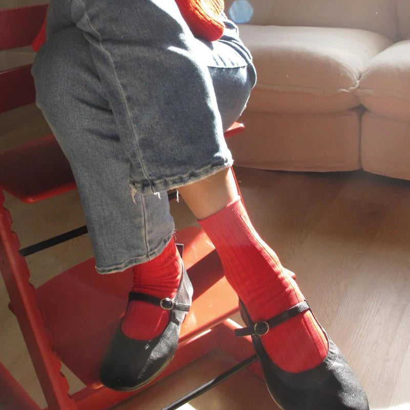 Le Bon Shoppe Her Socks (MC Cotton) Classic Red - Steranko Clothing Manchester