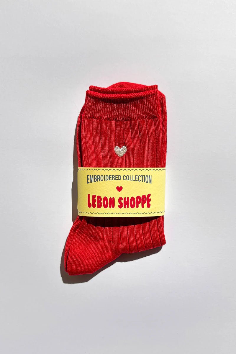 Le Bon Shoppe Her Socks (MC Cotton) Classic Red + Heart - Steranko Clothing Manchester