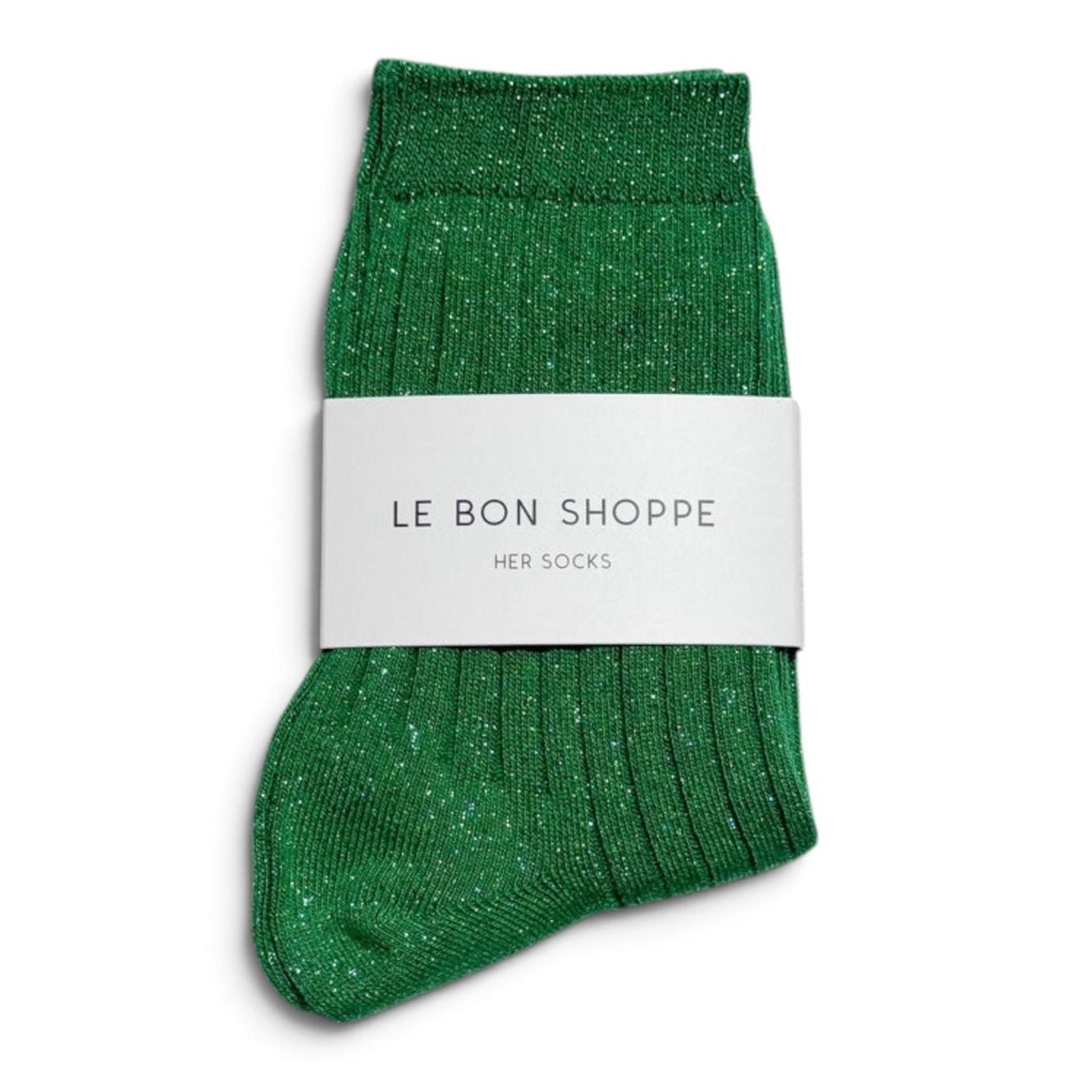 Le Bon Shoppe Her Socks Modal Lurex Emerald Glitter - Steranko Clothing Manchester