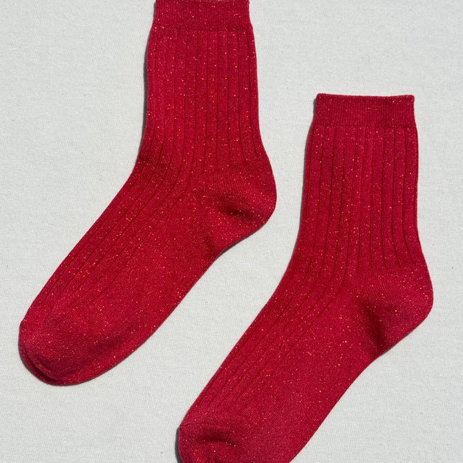 Le Bon Shoppe Her Socks Modal Lurex Ruby Glitter - Steranko Clothing Manchester