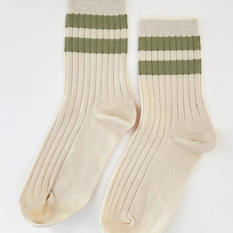 Le Bon Shoppe Her Varsity Socks Guacamole - Steranko Clothing Manchester