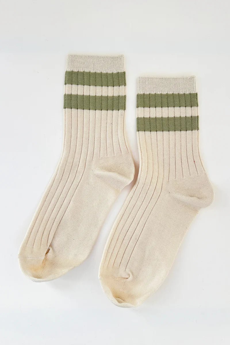 Le Bon Shoppe Her Varsity Socks Guacamole - Steranko Clothing Manchester
