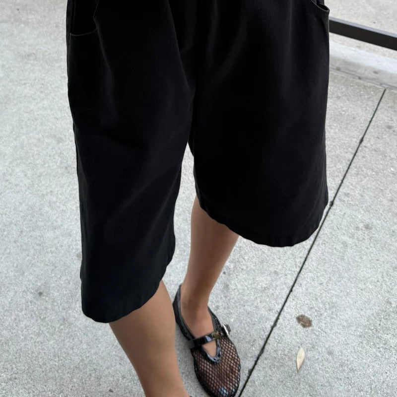 Le Bon Shoppe Liam Bermuda Shorts Black Canvas - Steranko Clothing Manchester