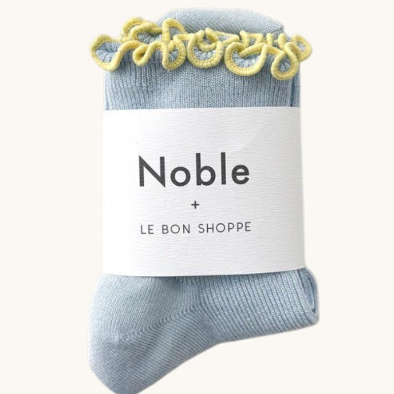 Le Bon Shoppe Petite Ruffled Modal Socks Baby Blue/Butter - Steranko Clothing Manchester