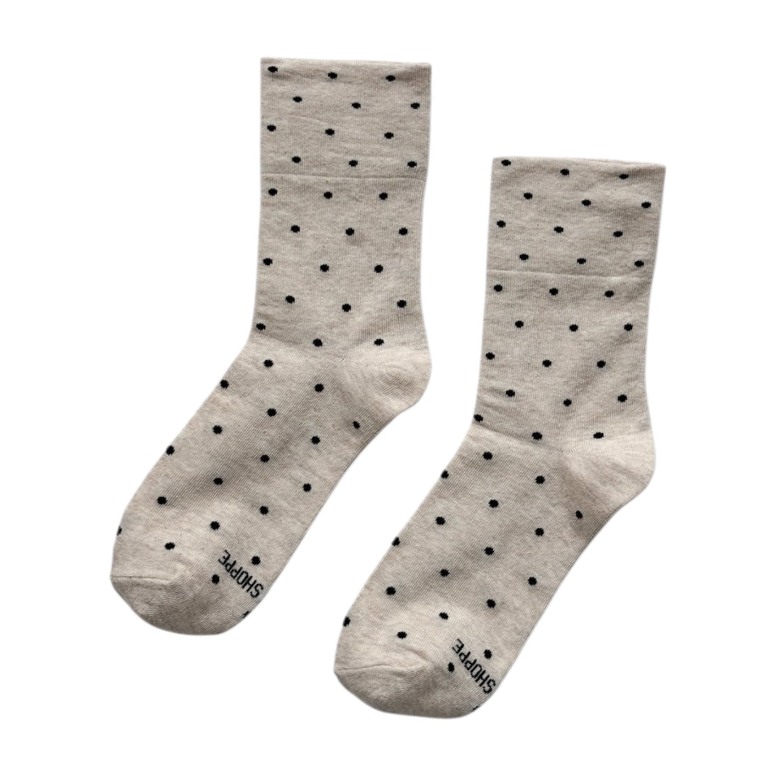 Le Bon Shoppe Polka Dot Sneaker Socks Oatmeal/Black - Steranko Clothing Manchester