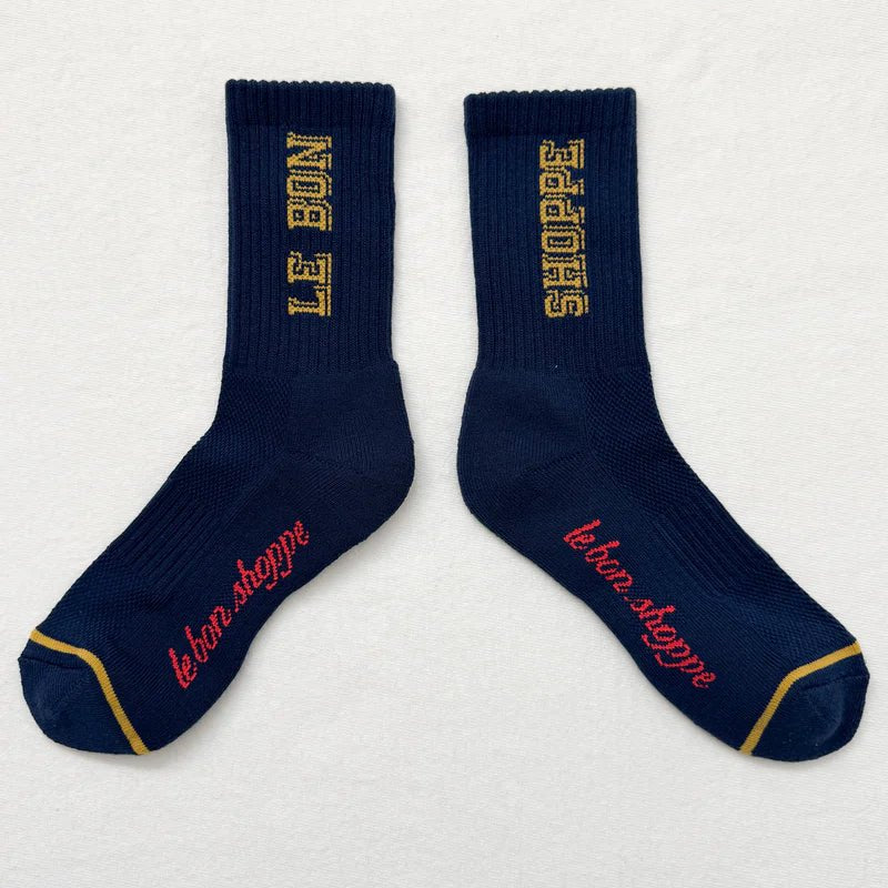 Le Bon Shoppe Preppy Socks Navy / Gold - Steranko Clothing Manchester