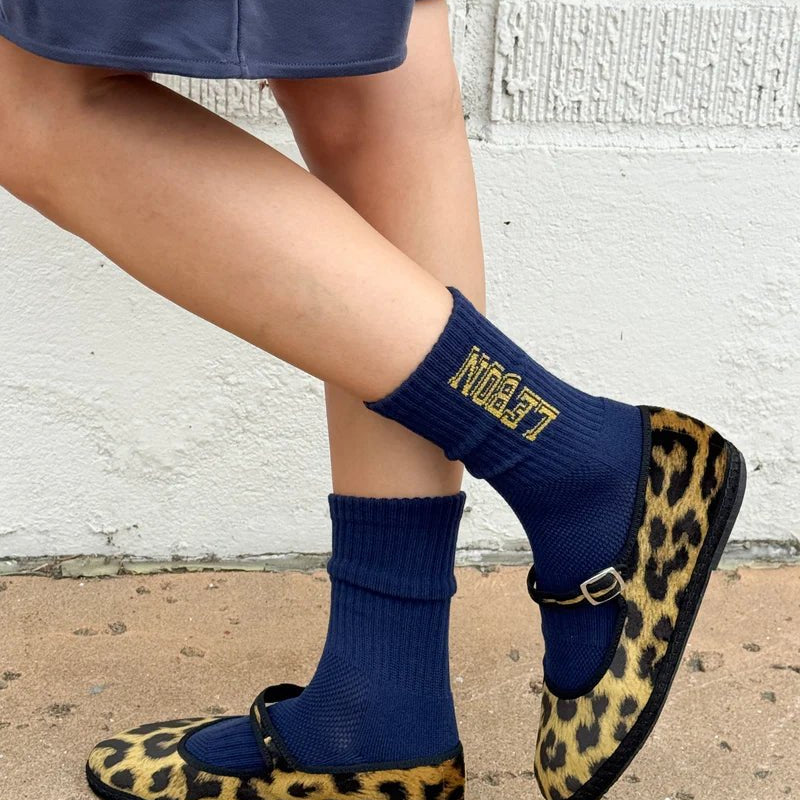 Le Bon Shoppe Preppy Socks Navy / Gold - Steranko Clothing Manchester
