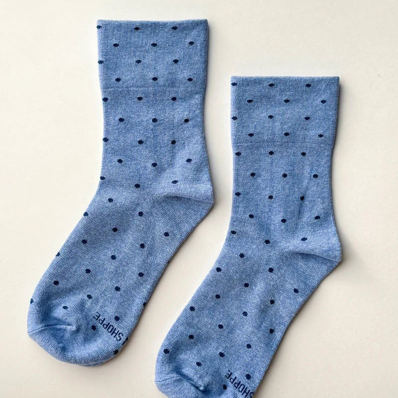Le Bon Shoppe Sneaker Socks Polka Dot Blue/Navy - Steranko Clothing Manchester