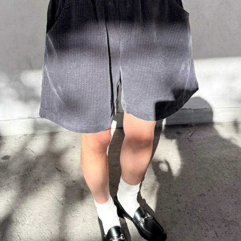 Le Bon Shoppe Soft Corduroy City Shorts Charcoal - Steranko Clothing Manchester