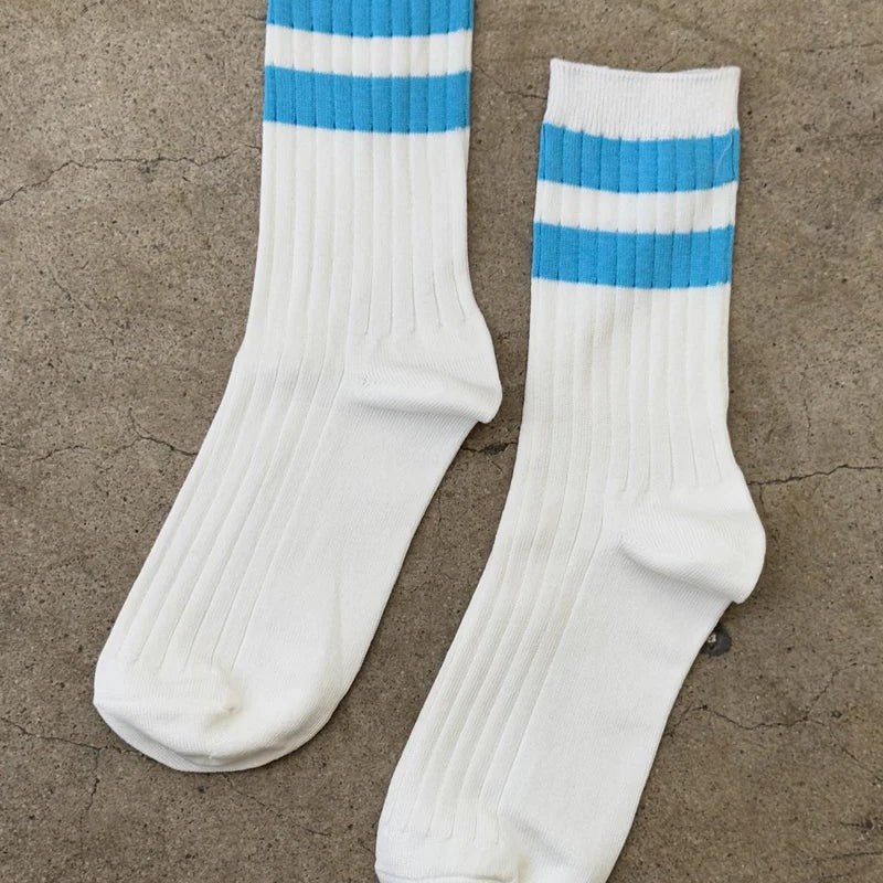 Le Bon Shoppe Varsity Her Socks Blue Stripe - Steranko Clothing Manchester