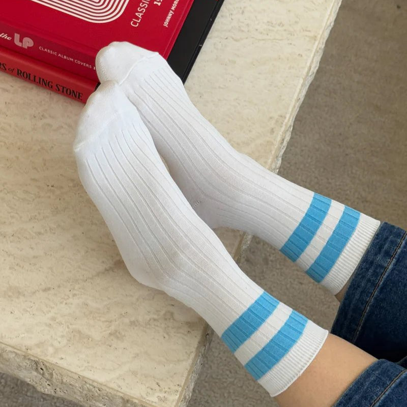 Le Bon Shoppe Varsity Her Socks Blue Stripe - Steranko Clothing Manchester