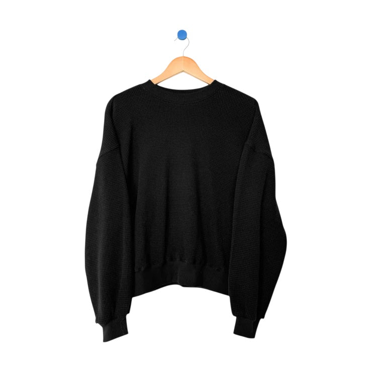 Le Bon Shoppe Waffle Core Sweatshirt True Black - Steranko Clothing Manchester