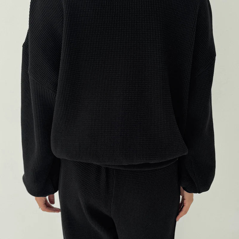 Le Bon Shoppe Waffle Core Sweatshirt True Black - Steranko Clothing Manchester